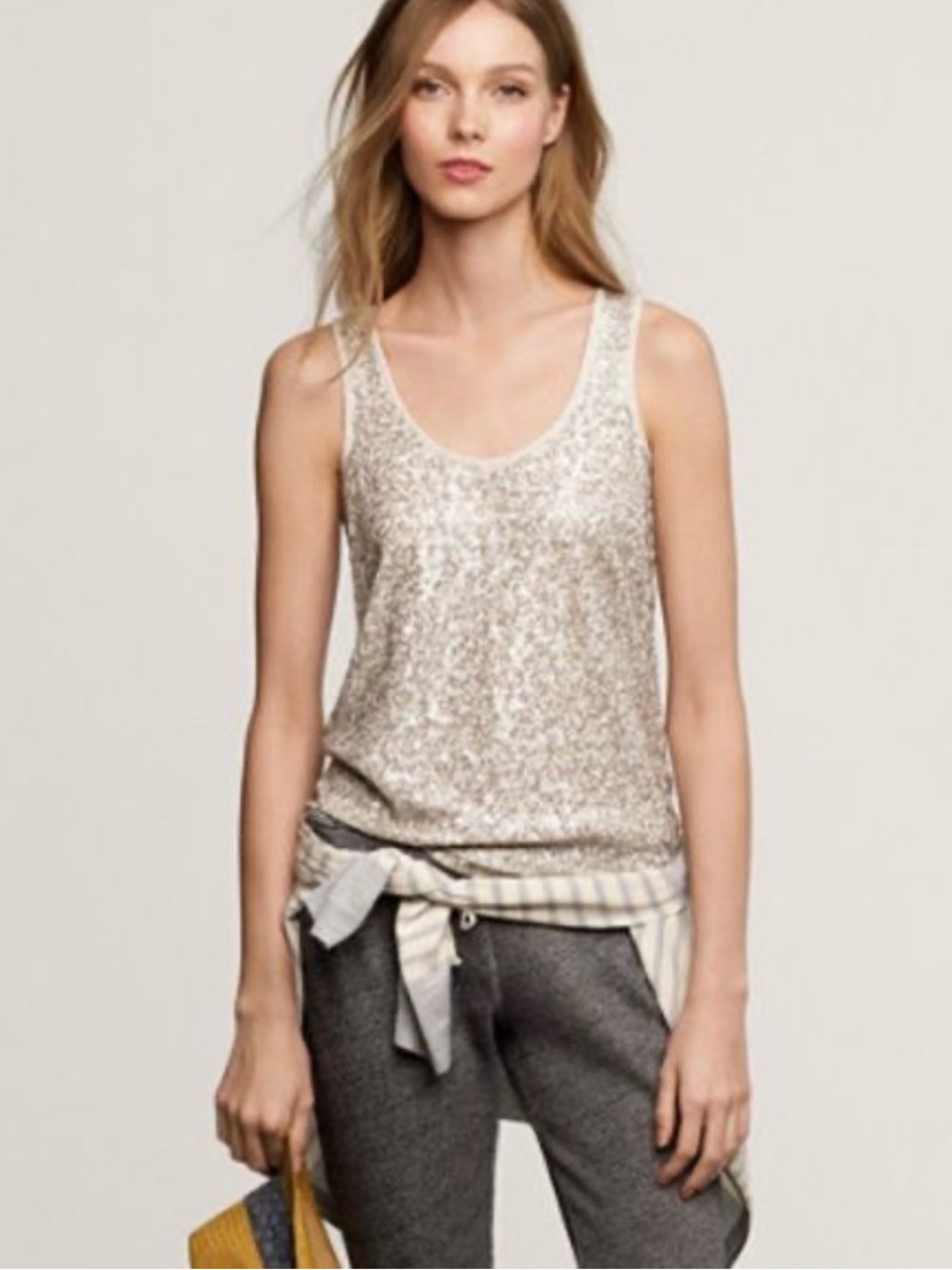 J. Crew Sequin Scoop Tank